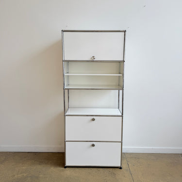 USM Haller Tall Storage Unit 5 Module - Pure White
