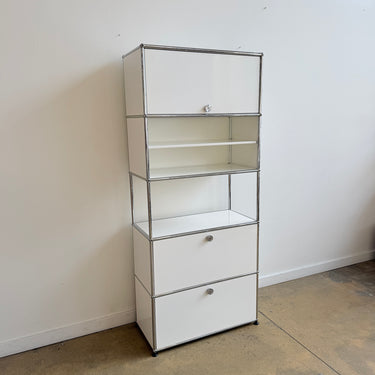 USM Haller Tall Storage Unit 5 Module - Pure White