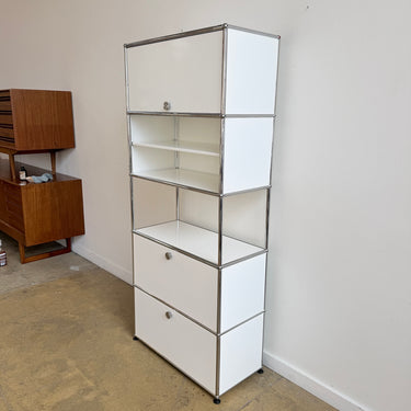 USM Haller Tall Storage Unit 5 Module - Pure White