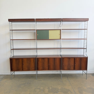Rare! Nils Strinning & Kajsa Rosewood 3 Bay Shelving System 1960s