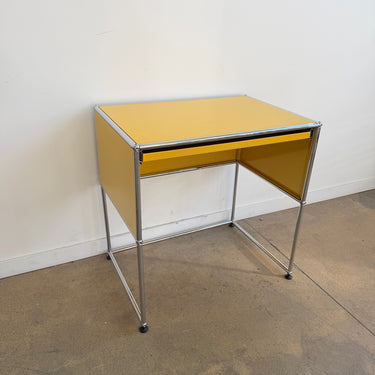 USM Haller Compact Desk with Pullout Tray - Golden Yellow
