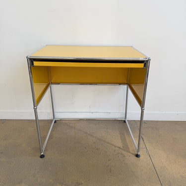 USM Haller Compact Desk with Pullout Tray - Golden Yellow