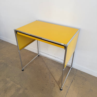 USM Haller Compact Desk with Pullout Tray - Golden Yellow