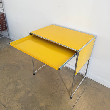 USM Haller Compact Desk with Pullout Tray - Golden Yellow
