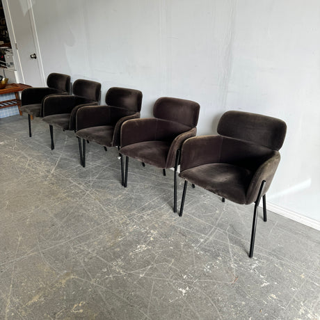 CB2 Azalia Mink Grey Velvet (Set of 5) dining chairs