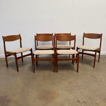 Danish Modern Set of 6 Teak Dining Chairs, 1960s