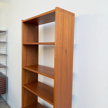 Danish Modern Tall Teakwood Narrow Shelving Unit