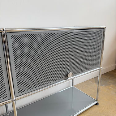 USM Haller 2X2 Flip-up Perforated Doors - Mid Grey