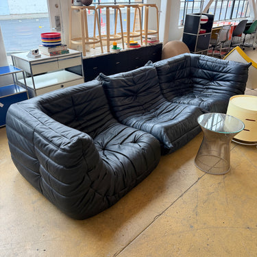 Authentic! Ligne Roset 3 Piece Modular Leather Togo Sofa Set