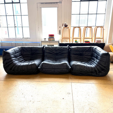 Authentic! Ligne Roset 3 Piece Modular Leather Togo Sofa Set