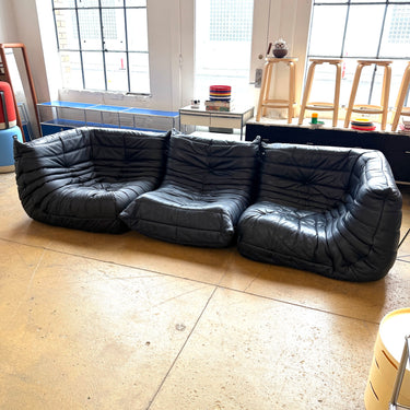 Authentic! Ligne Roset 3 Piece Modular Leather Togo Sofa Set