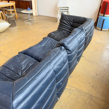 Authentic! Ligne Roset 3 Piece Modular Leather Togo Sofa Set