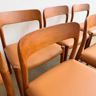 Danish Modern Moller 75 Leather Dining Chairs - Set of 8