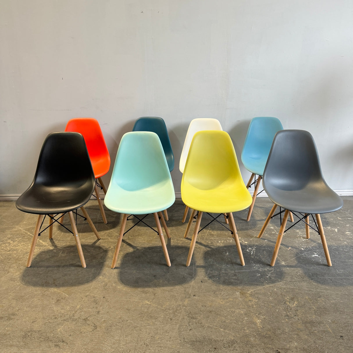 Authentic! Herman Miller Assorted of 8 different color Eames side chairs