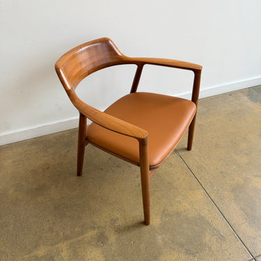 Maruni Hiroshima Walnut Spinnybeck Leather Lounge Chair by Naoto Fukasawa