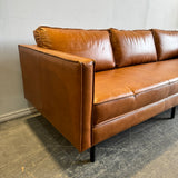 West Elm Axcel leather sofa and lounge chair set