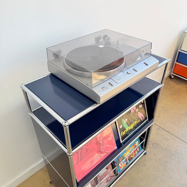 USM Haller Vinyl Record Display + Pullout Storage - Steel Blue
