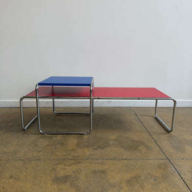 Knoll Marcel Breuer Laccio Table Set - Blue / Red