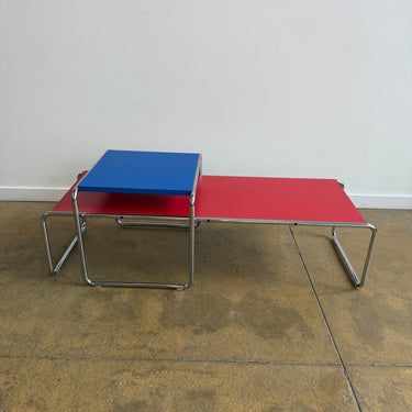 Knoll Marcel Breuer Laccio Table Set - Blue / Red