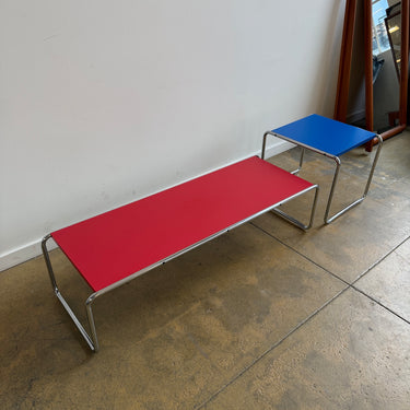 Knoll Marcel Breuer Laccio Table Set - Blue / Red