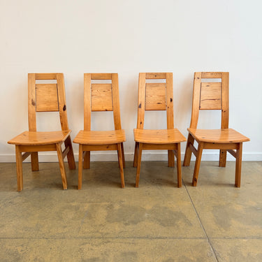 Vintage Solid pinewood Dining Chairs by Ilmari Tapiovaara for Laukaan Puu, 1970's