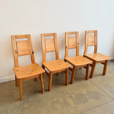 Vintage Solid pinewood Dining Chairs by Ilmari Tapiovaara for Laukaan Puu, 1970's