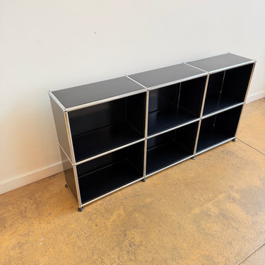 USM Haller Slim Open Storage Cabinet - Graphite Black