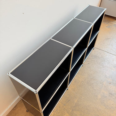 USM Haller Slim Open Storage Cabinet - Graphite Black