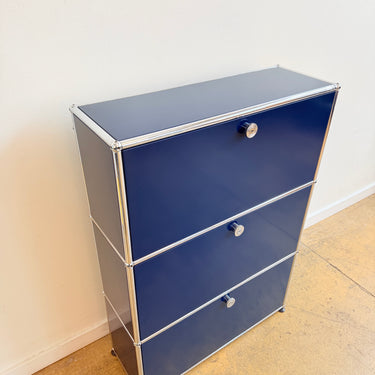 USM Haller Tall Slim 10' Deep Storage - Steel Blue