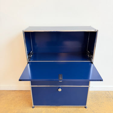 USM Haller Tall Slim 10' Deep Storage - Steel Blue