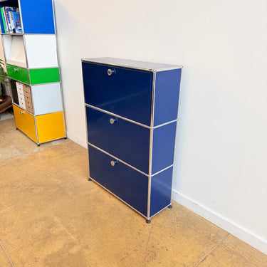 USM Haller Tall Slim 10' Deep Storage - Steel Blue