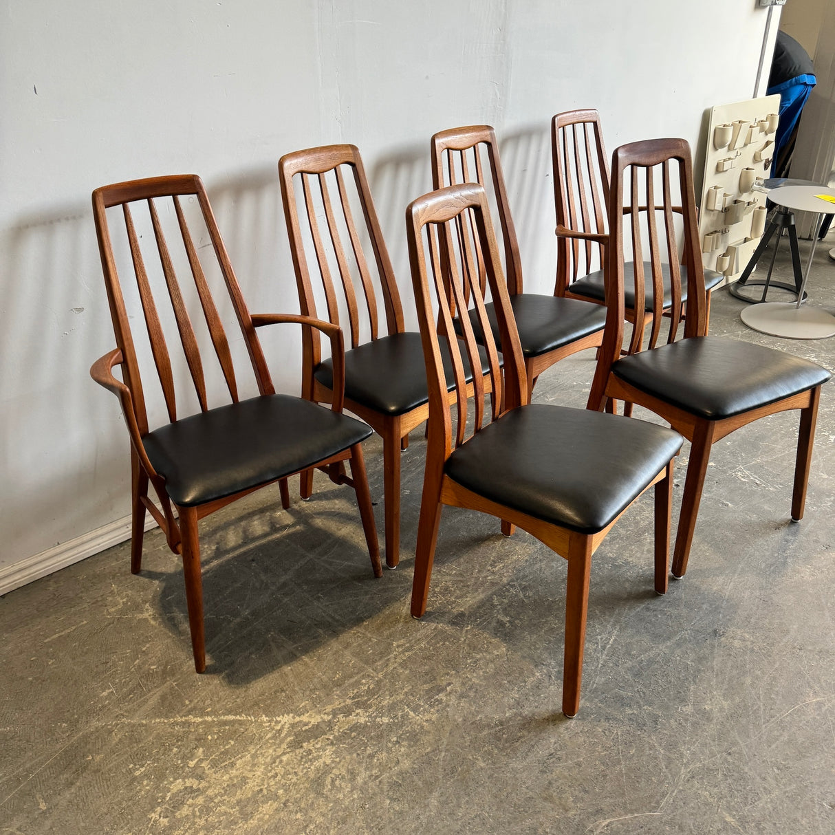Danish Set of 6 Eva Dining Chairs by Niels Koefoed for Koefoeds Hornslet, 1960s