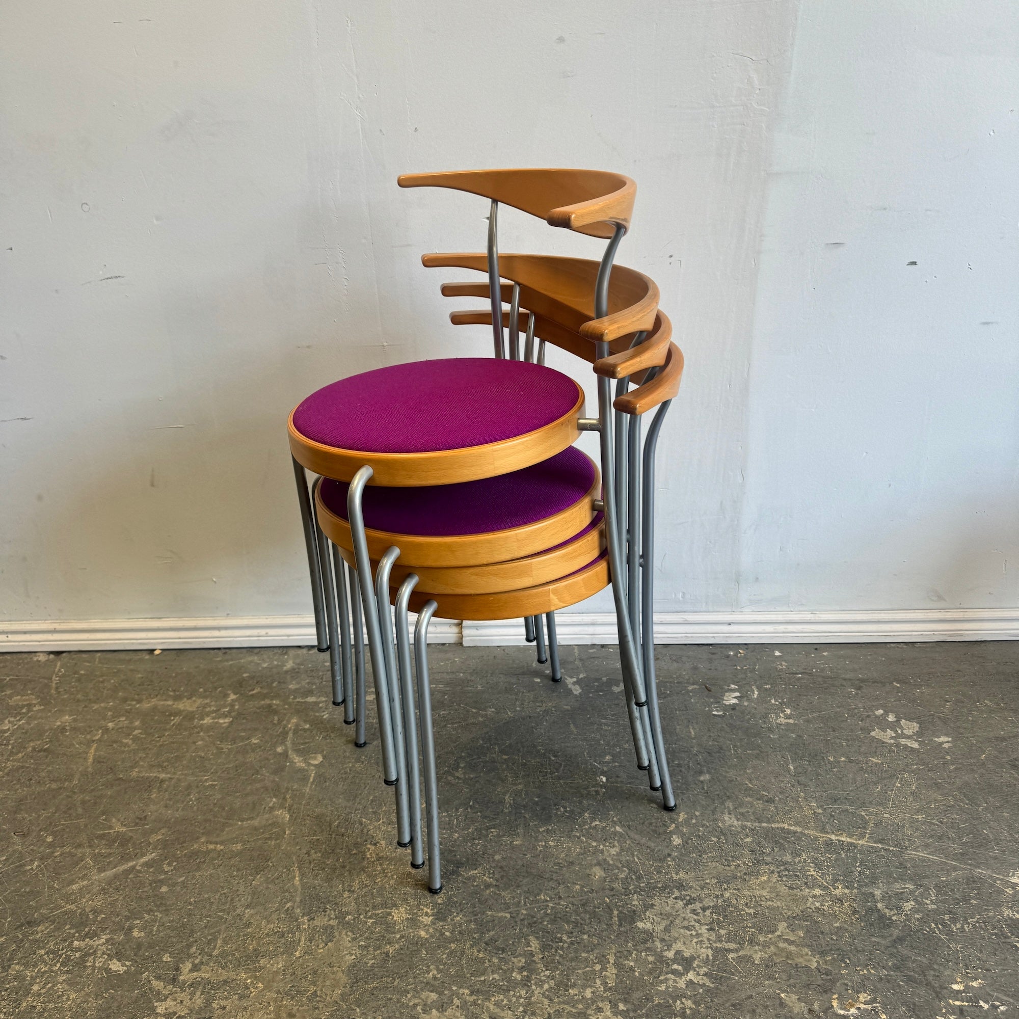 Danish Modern Magnus Olsen set of 4 stacking chairs