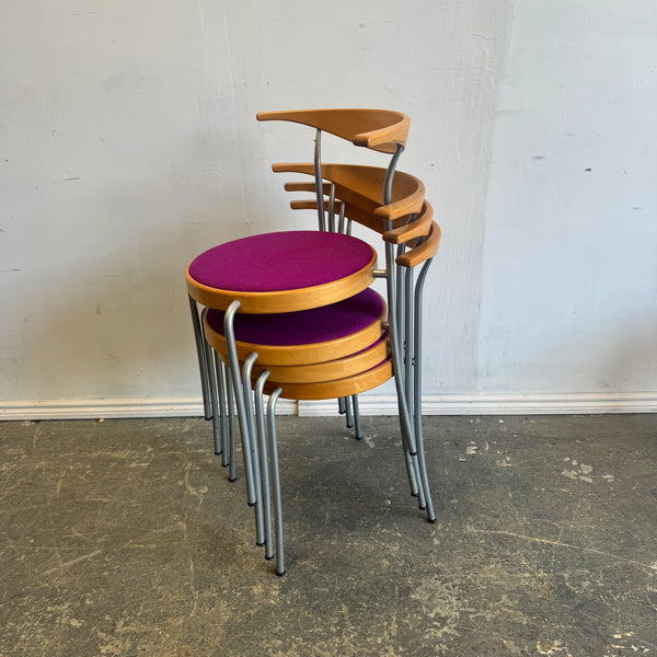 Danish Modern Magnus Olsen set of 4 stacking chairs
