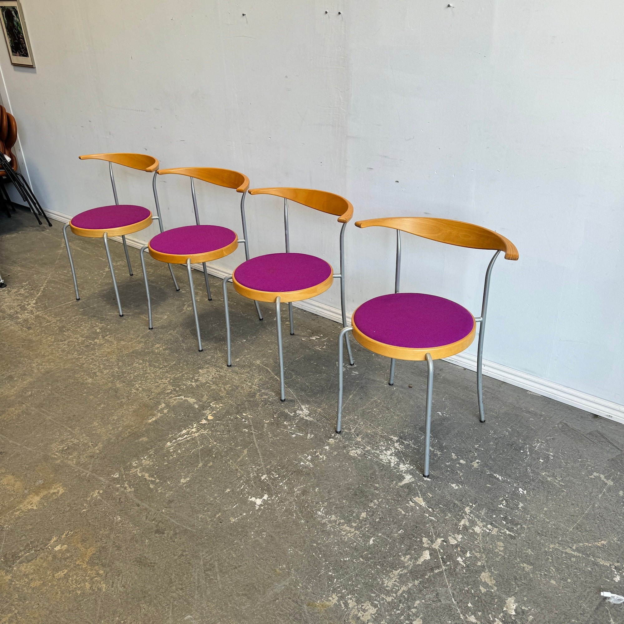 Danish Modern Magnus Olsen set of 4 stacking chairs