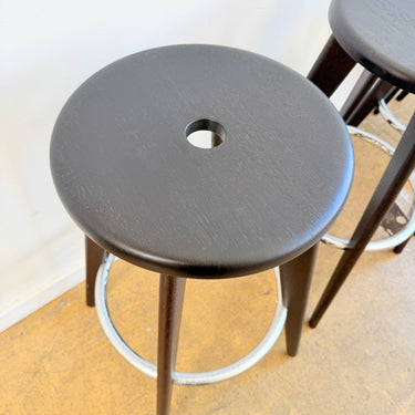 Vitra Jean Prouvé Tabouret Haut Stools in Brown Oakwood - Set of 4