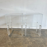 Authentic Pair of Kartell Small Ghost Buster Side Table by Philippe Starck (Translucent)