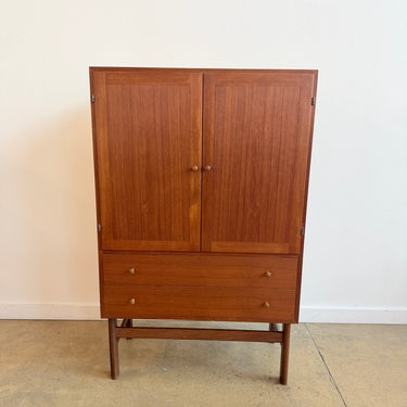 Danish Modern Tall Teak Storage Cabinet