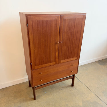 Danish Modern Tall Teak Storage Cabinet