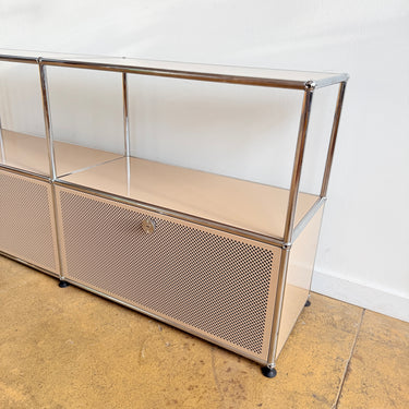 USM Haller 2X2 Media Console' Perforated Doors - Beige