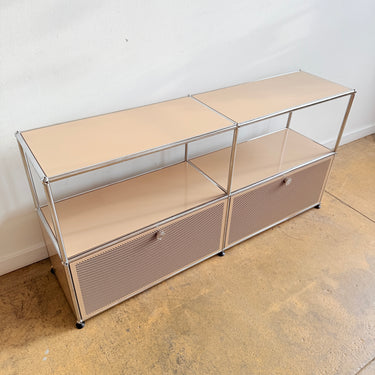 USM Haller 2X2 Media Console' Perforated Doors - Beige