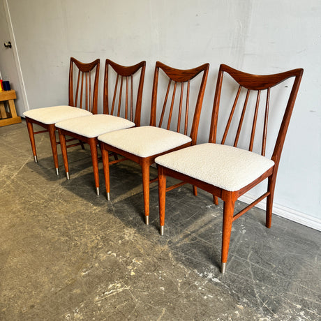 1960s Keller Furniture Oak "Valkerie" Set of 4 Chairs by Edmond J. Spence