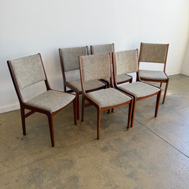 Danish Modern Solid Teak Dining Chairs - Set of 6