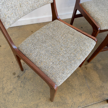 Danish Modern Solid Teak Dining Chairs - Set of 6