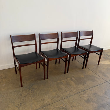 Danish Modern Rosewood Set of 4 Dining Chairs by MH