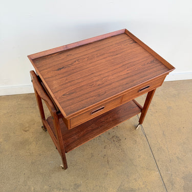 Danish Modern Teak Trolley Cabinet on Wheel