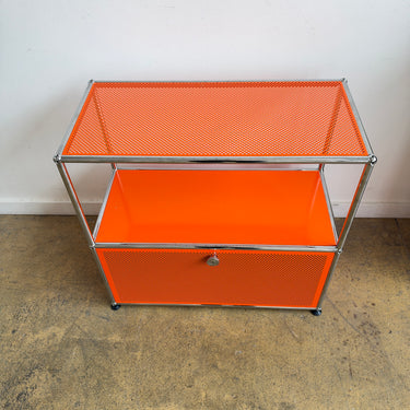 USM Haller Half Size Credenza "Perforated"- Orange