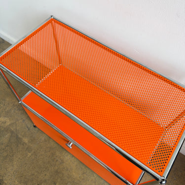 USM Haller Half Size Credenza "Perforated"- Orange