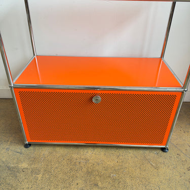 USM Haller Half Size Credenza "Perforated"- Orange