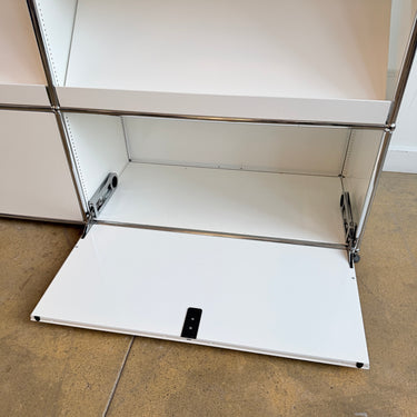 USM Haller 2x4 storage cabinet with Display Panel - Pure White